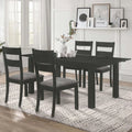 5-piece Rectangular Dining Set Grey and Black E89723