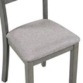 5-Piece Wooden Dining Table Set with 4 Chairs Grey U458889