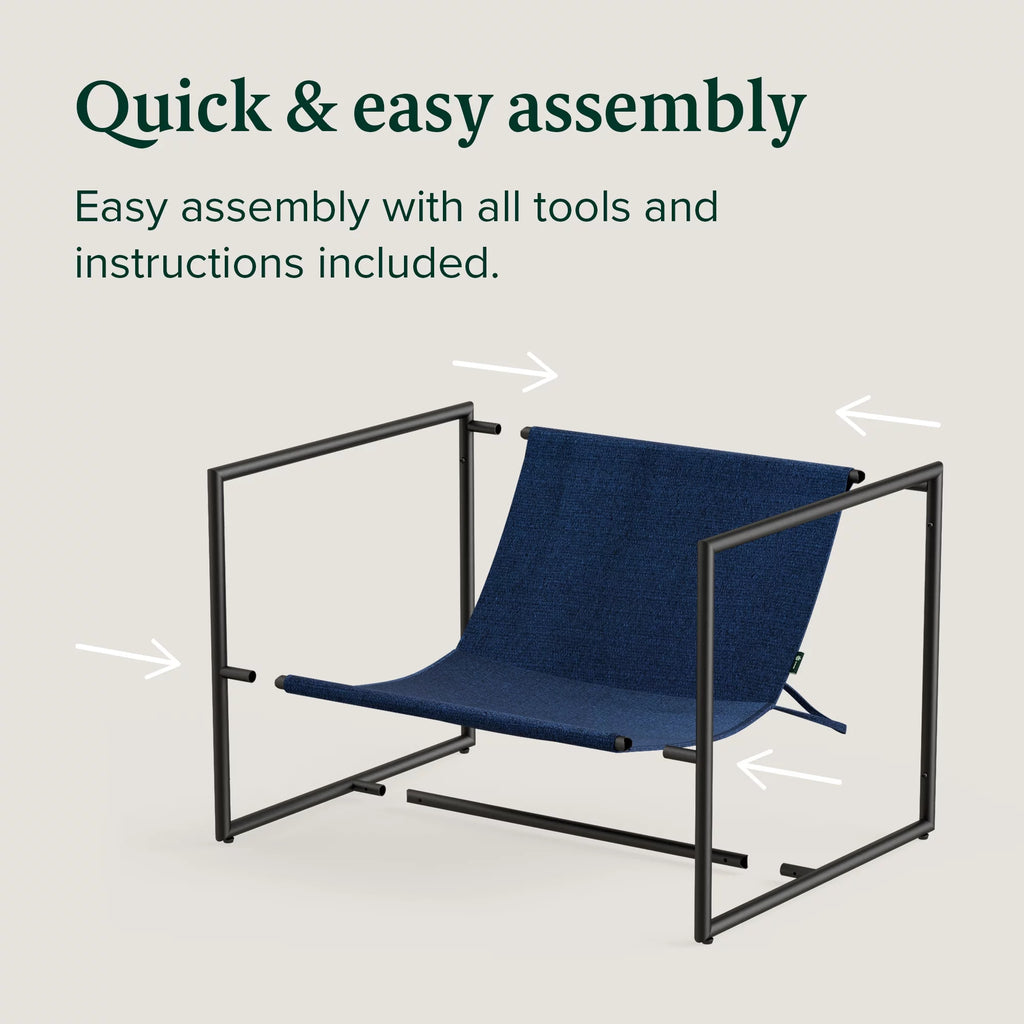 Oatmeal Metal Framed Sling Accent Chair N472579