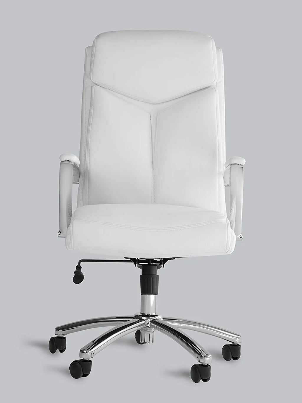 White Leather Executive Rolling Swivel Chair T6262