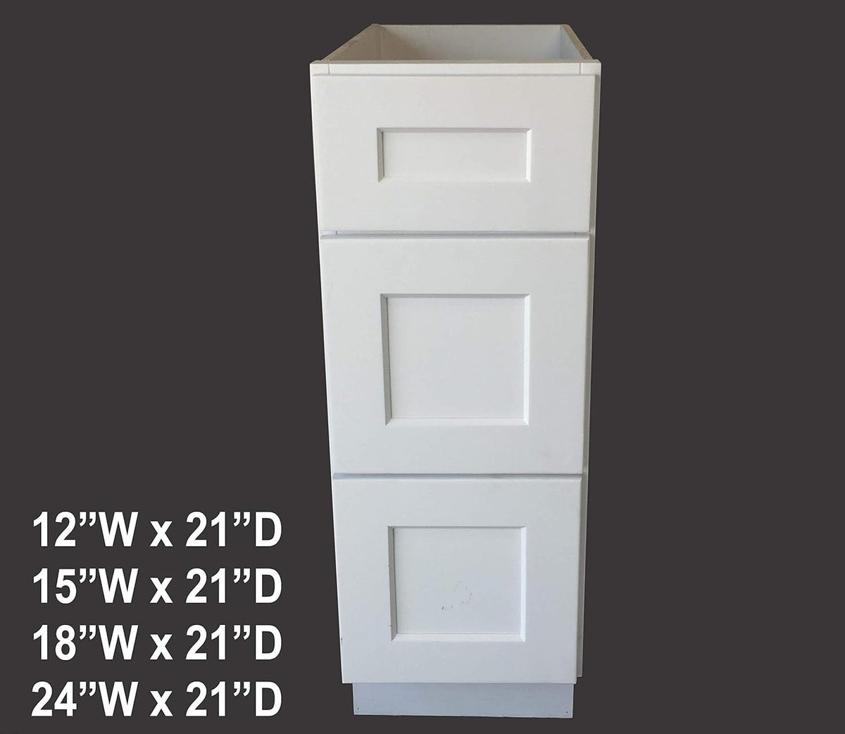 White 3 Drawer Solid Wood Bathroom Vanity Base Cabinet M5072