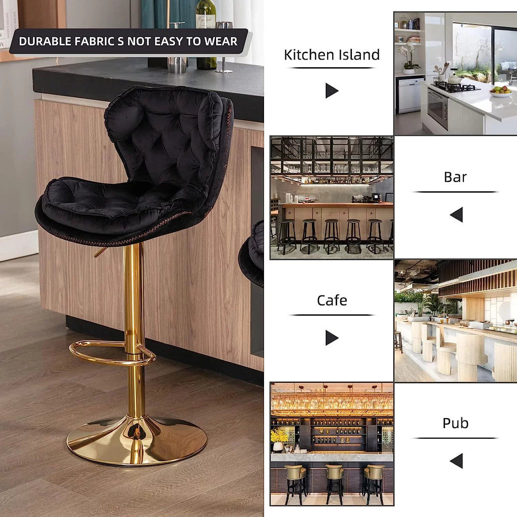 Velvet Swivel Barstool Set of 2 A788