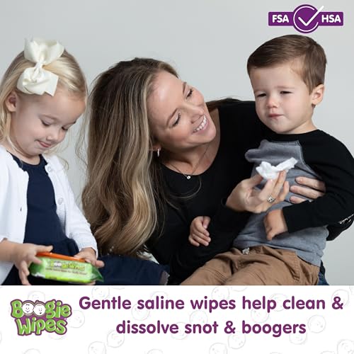 Saline Nose Wipes for Baby & Kids Unscented 30 Count Pack of 3 V179