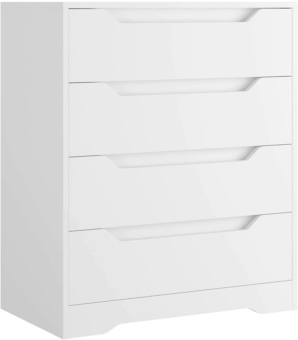 White 4 Drawer Wood Dresser J9072