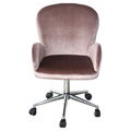 Pink Velvet Swivel Makeup Chair I9470