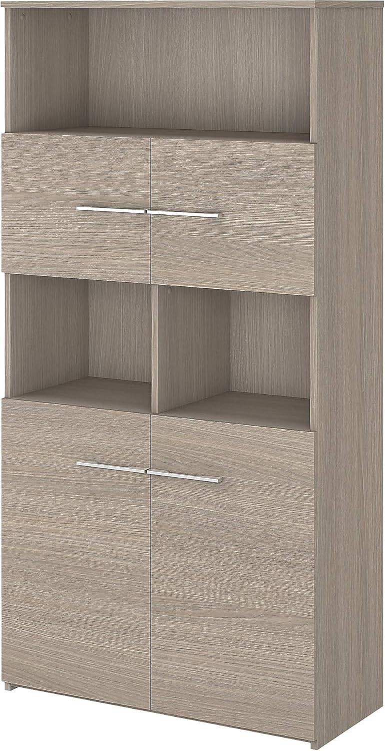 5 Shelf Bookcase with Doors in Sand Oak I84982