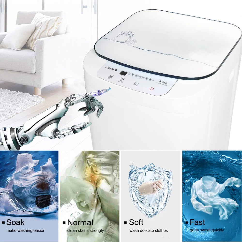 Fully Automatic 2-in-1 Washer & Dryer Machine 8 lbs. Capacity White R4872