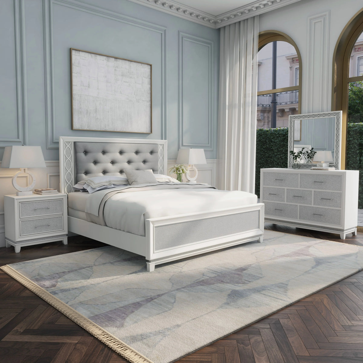 4-Piece King Bedroom Set with LED Lights R722