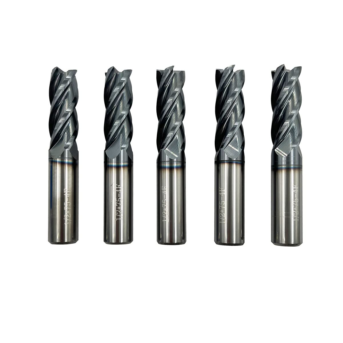 1/2 Carbide Square End Mill Bits Set 4 Flute AlTiN Coating Y746