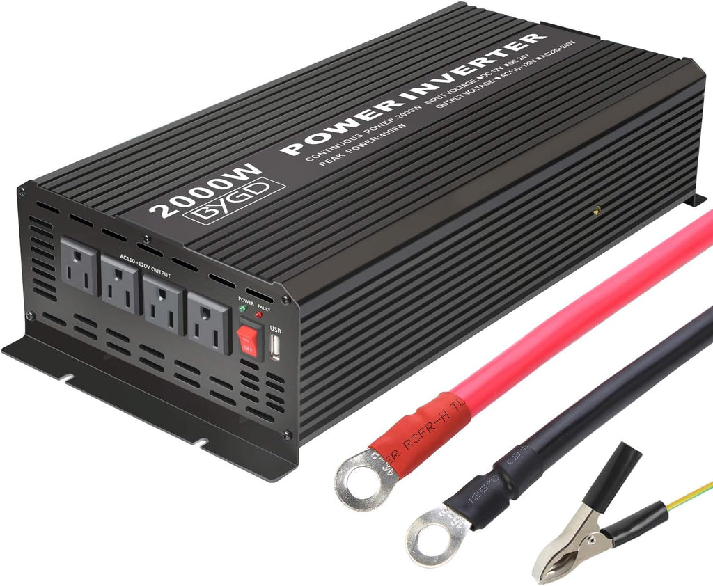 2000W Power Inverter 12V to 110V Modified Sine Wave with 4 AC Outlets L783