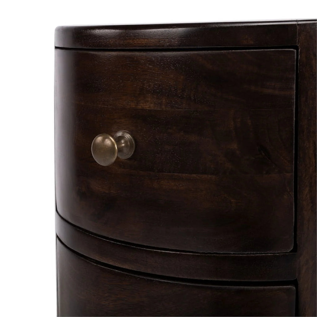 Dark Brown Mango Wood End Table with Storage Set of 2 G130517