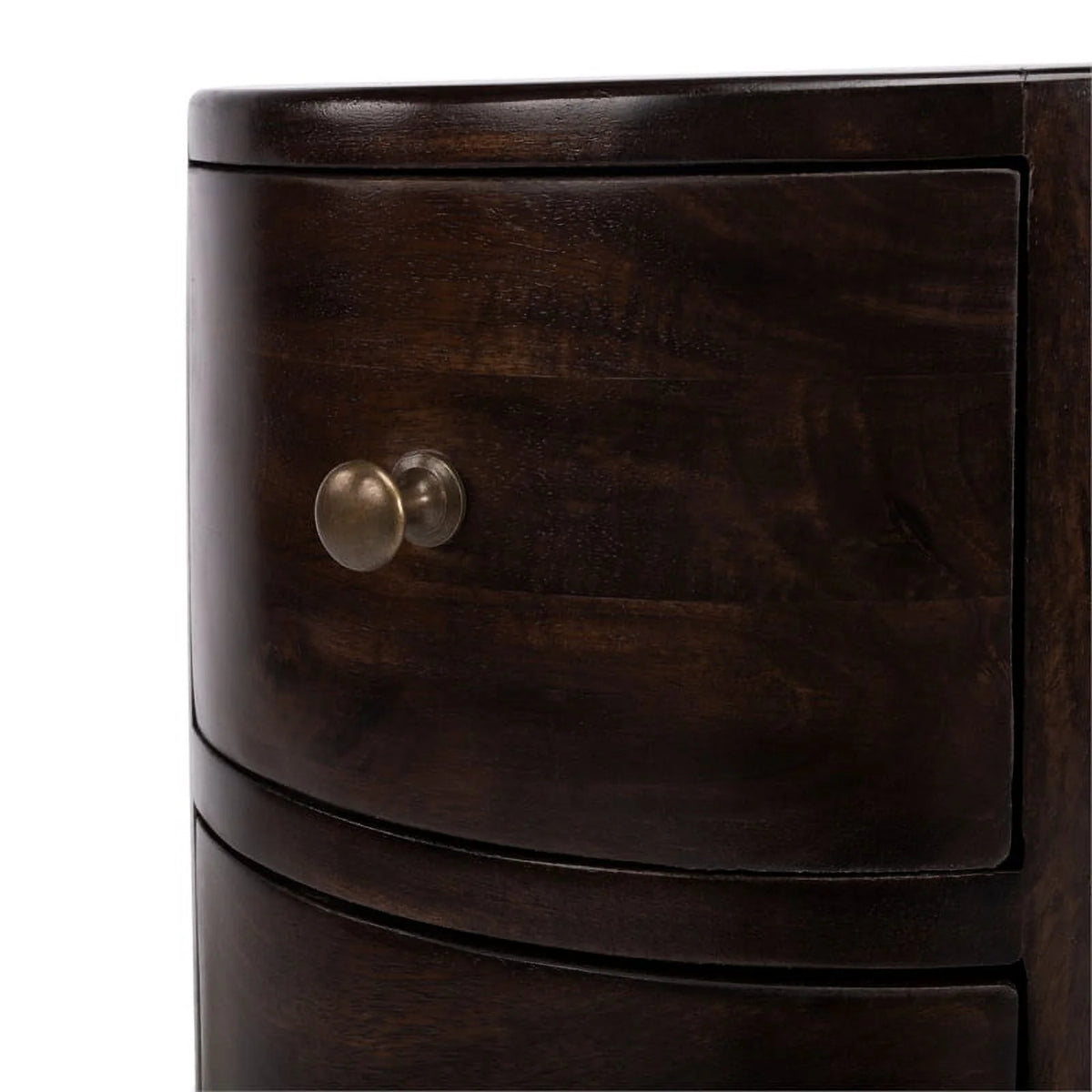 Dark Brown Mango Wood End Table with Storage Set of 2 G130517