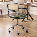 Green Faux Leather Swivel Office Chair with Arms T35371