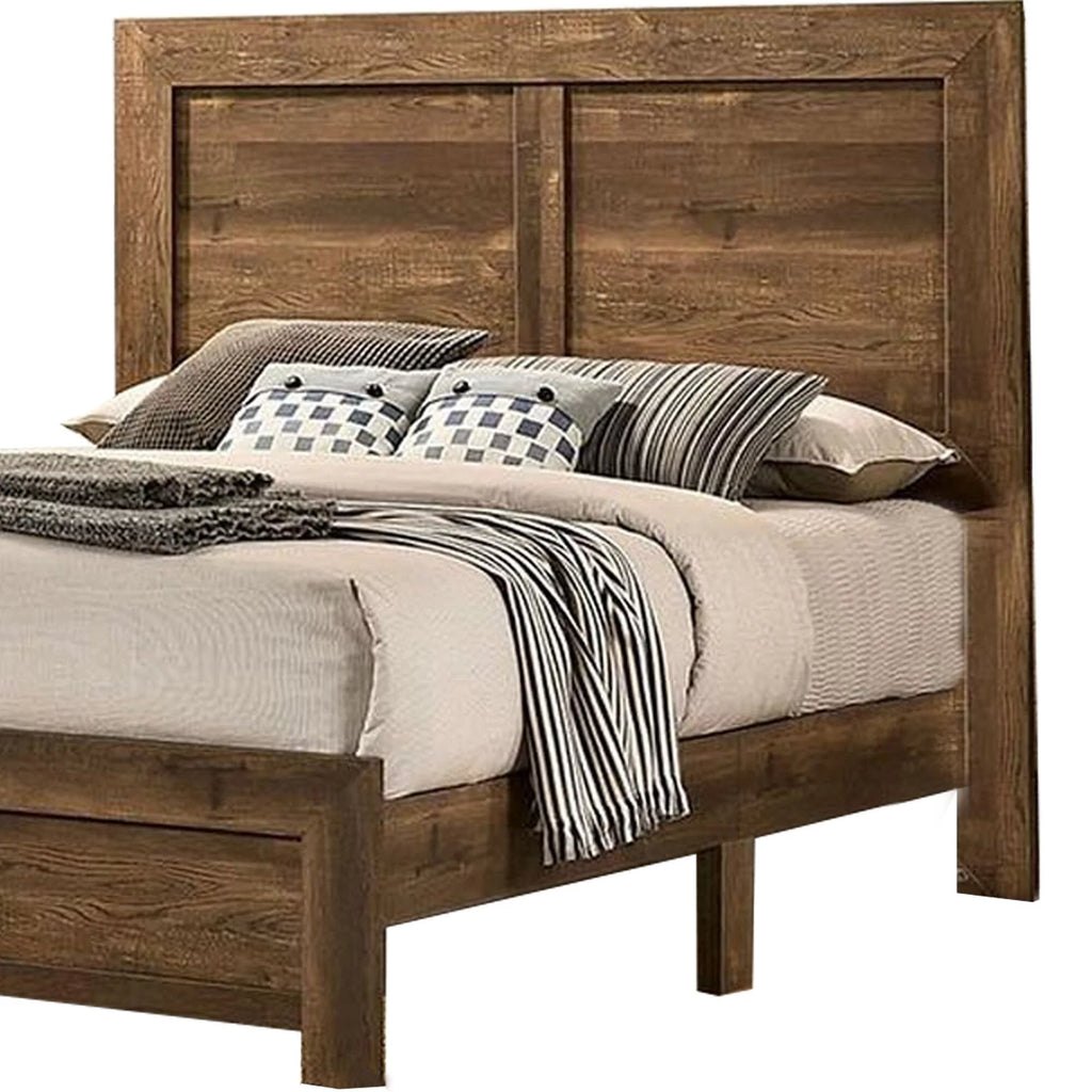 Wooden Queen Bed with Grain Details N2828