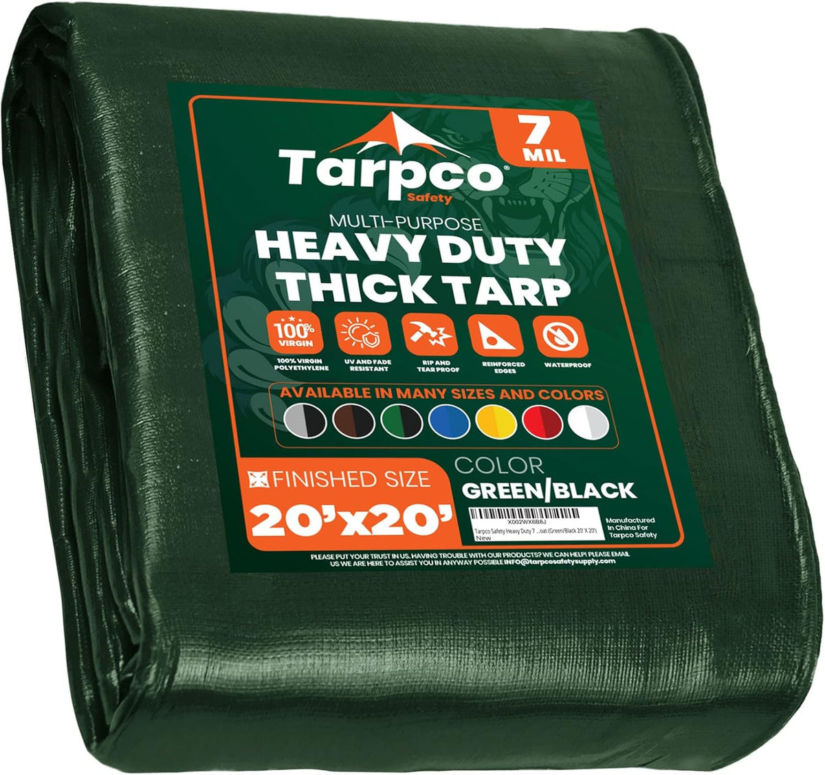 Heavy Duty 7 Mil Waterproof Poly Tarp Cover 8' X 10' G5988