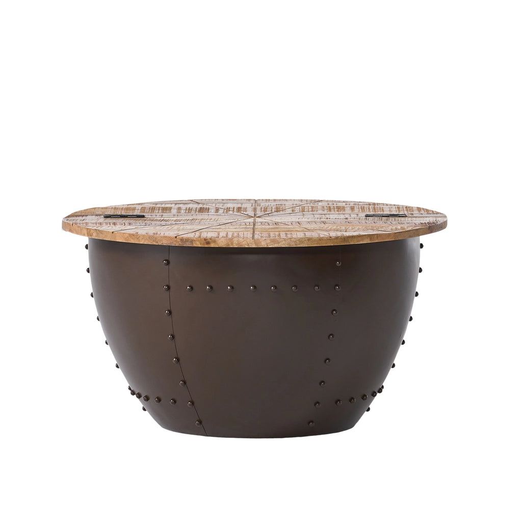 Handcrafted Mango Wood and Iron Accent Table P76729