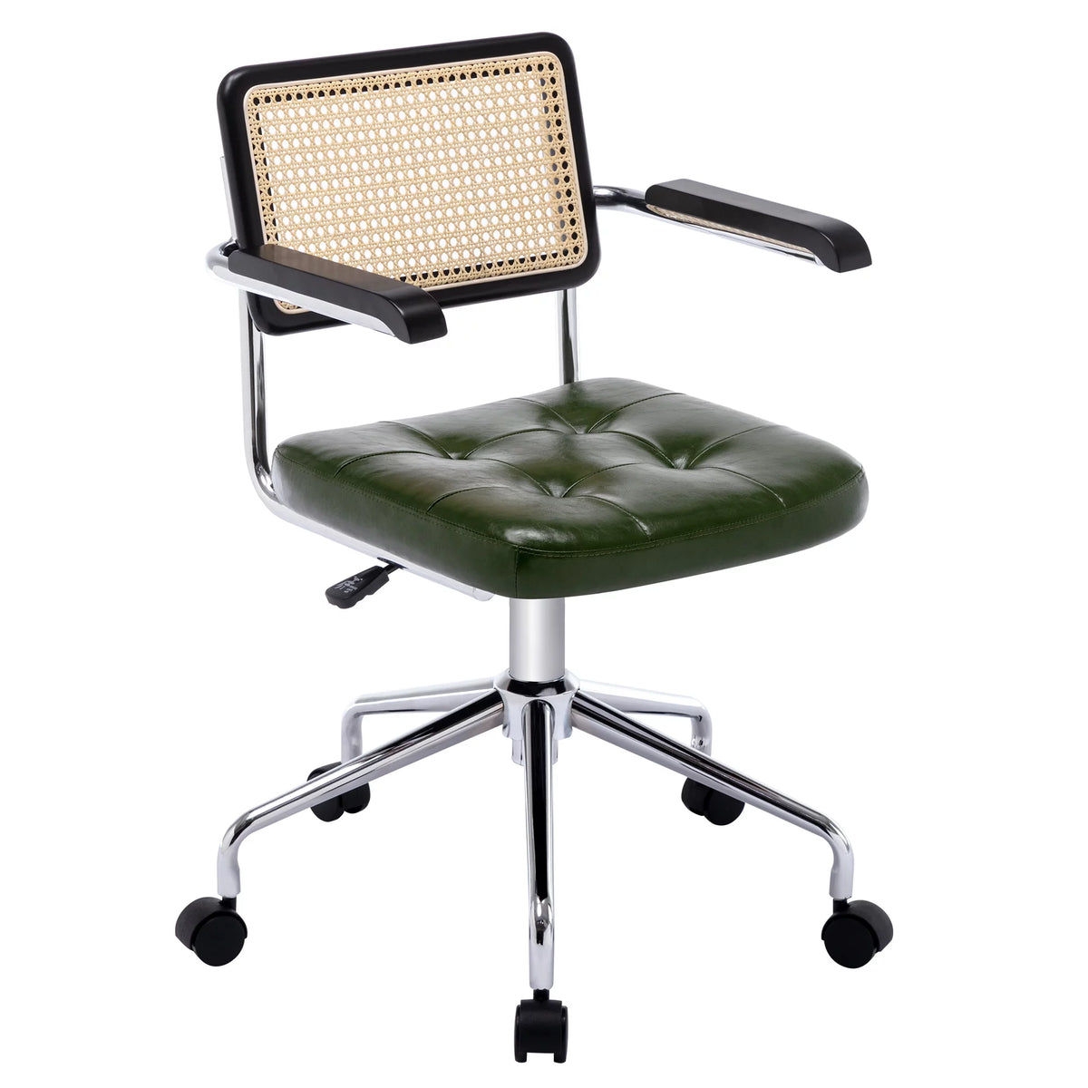 Green Faux Leather Swivel Office Chair with Arms T35371