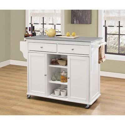 Kitchen Cart Stainless White L365786