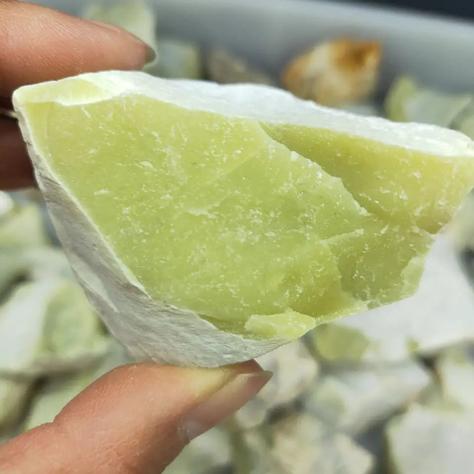 Natural Lemon Jade Stone Crystal Rock Specimen Z1549