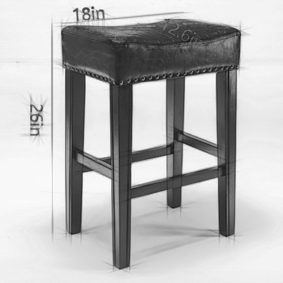 26" Counter Height Bar Stools Set of 2 Gray L459