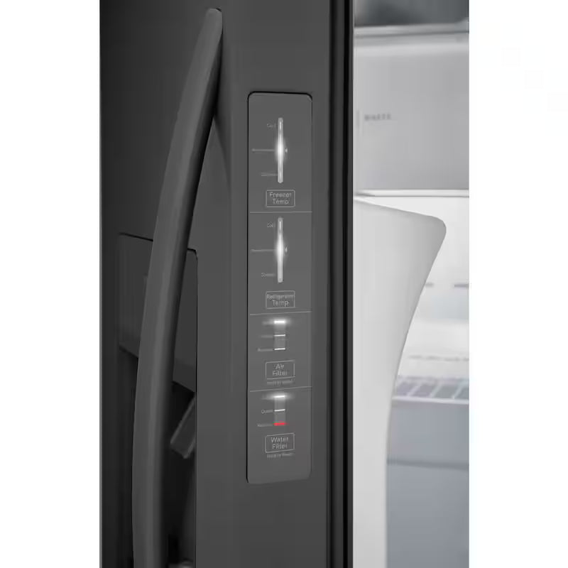 36 in. 25.6 cu. ft. Black Stainless Steel Side by Side Refrigerator F187192