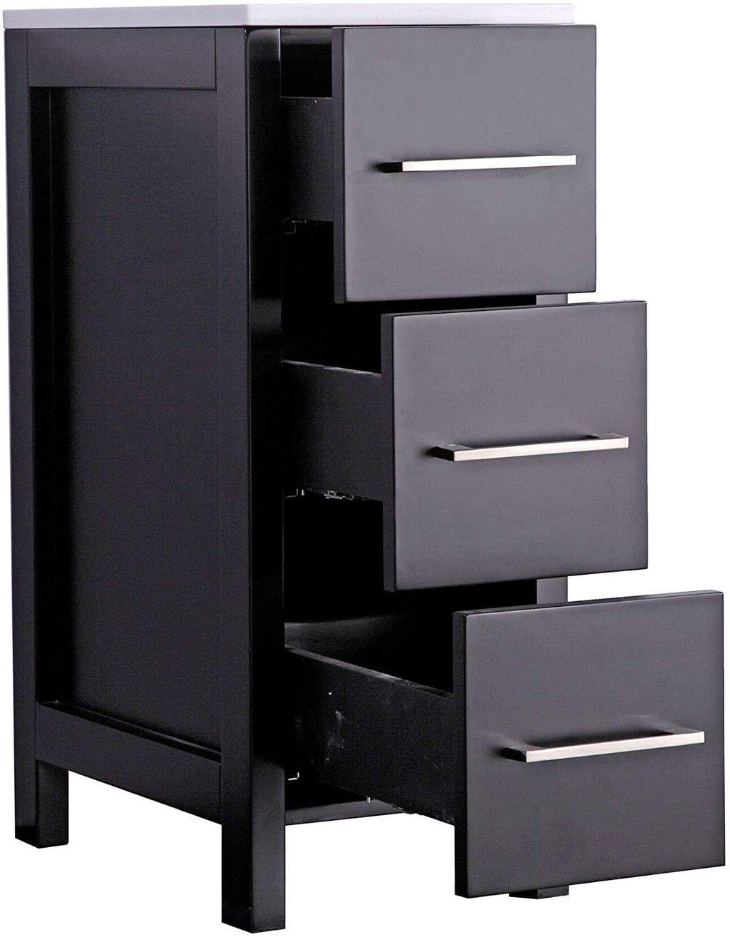 12 inch Wide Bathroom Vanity Cabinet with Ceramic Top S633