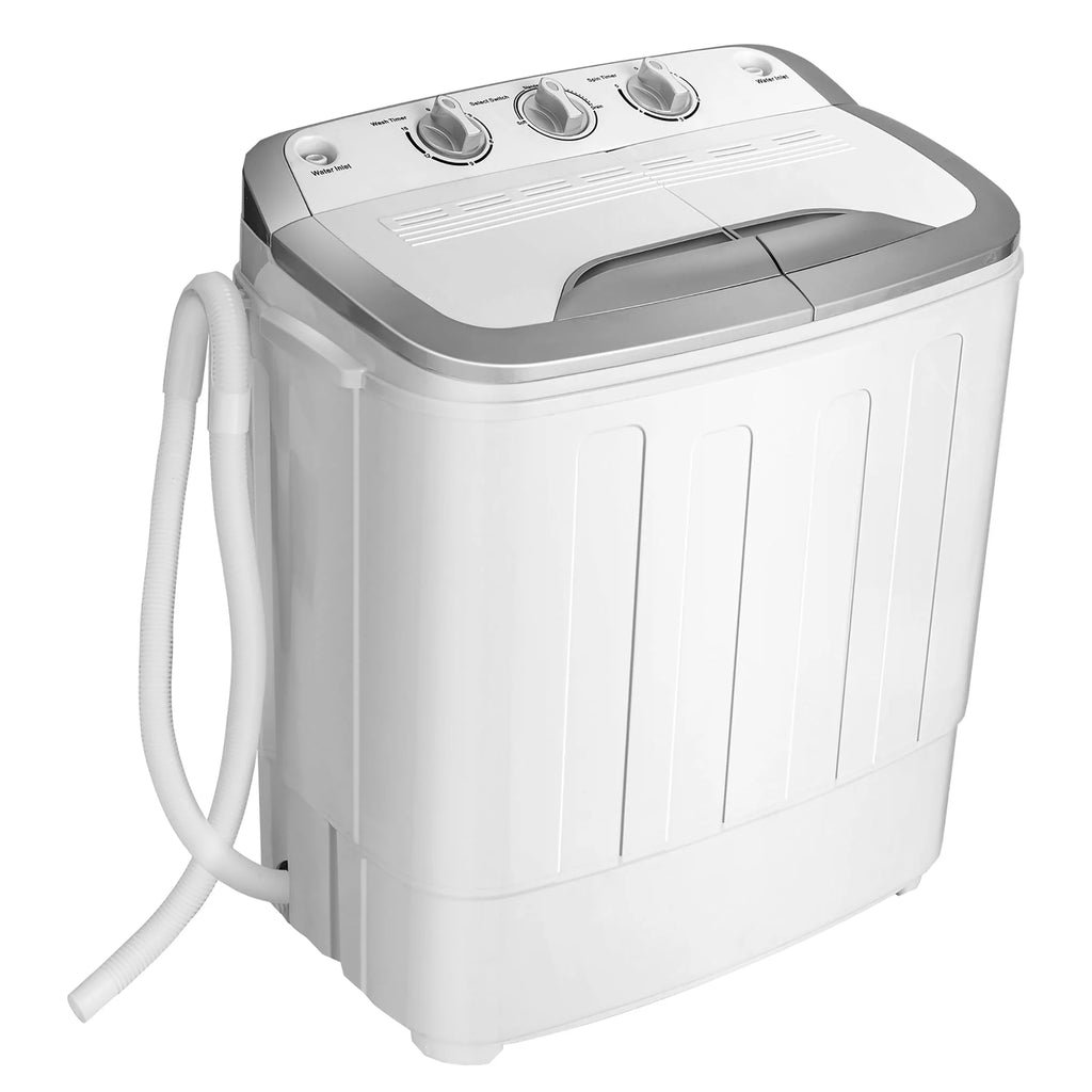 Portable Semi-Automatic Twin Tub Wash Machine Black T8486