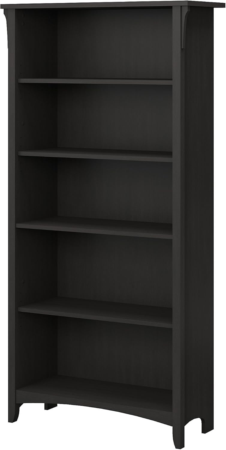 5 Shelf Bookcase in Vintage Black U9872