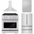 30 in. Gas Range, Range Hood, Dishwasher, Refrigerator M396308