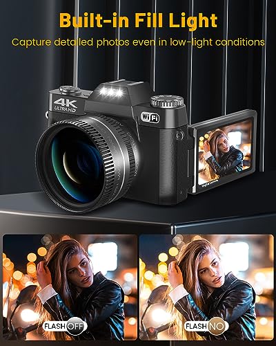 4K 56MP Digital Camera with WiFi Flip Screen B728155