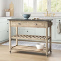 Wooden Kitchen Cart with Metal U25840