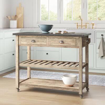 Wooden Kitchen Cart with Metal U25840
