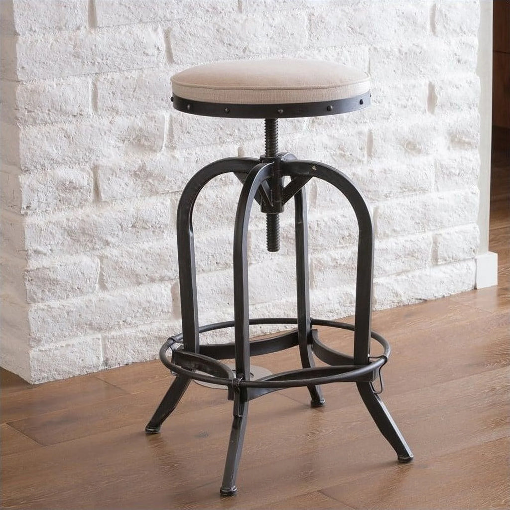 26" Off White Swivel Bar Stool R284