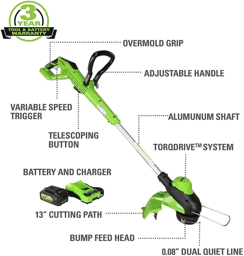 24V 13 Brushless String Trimmer with 4Ah Battery and Charger Z69774
