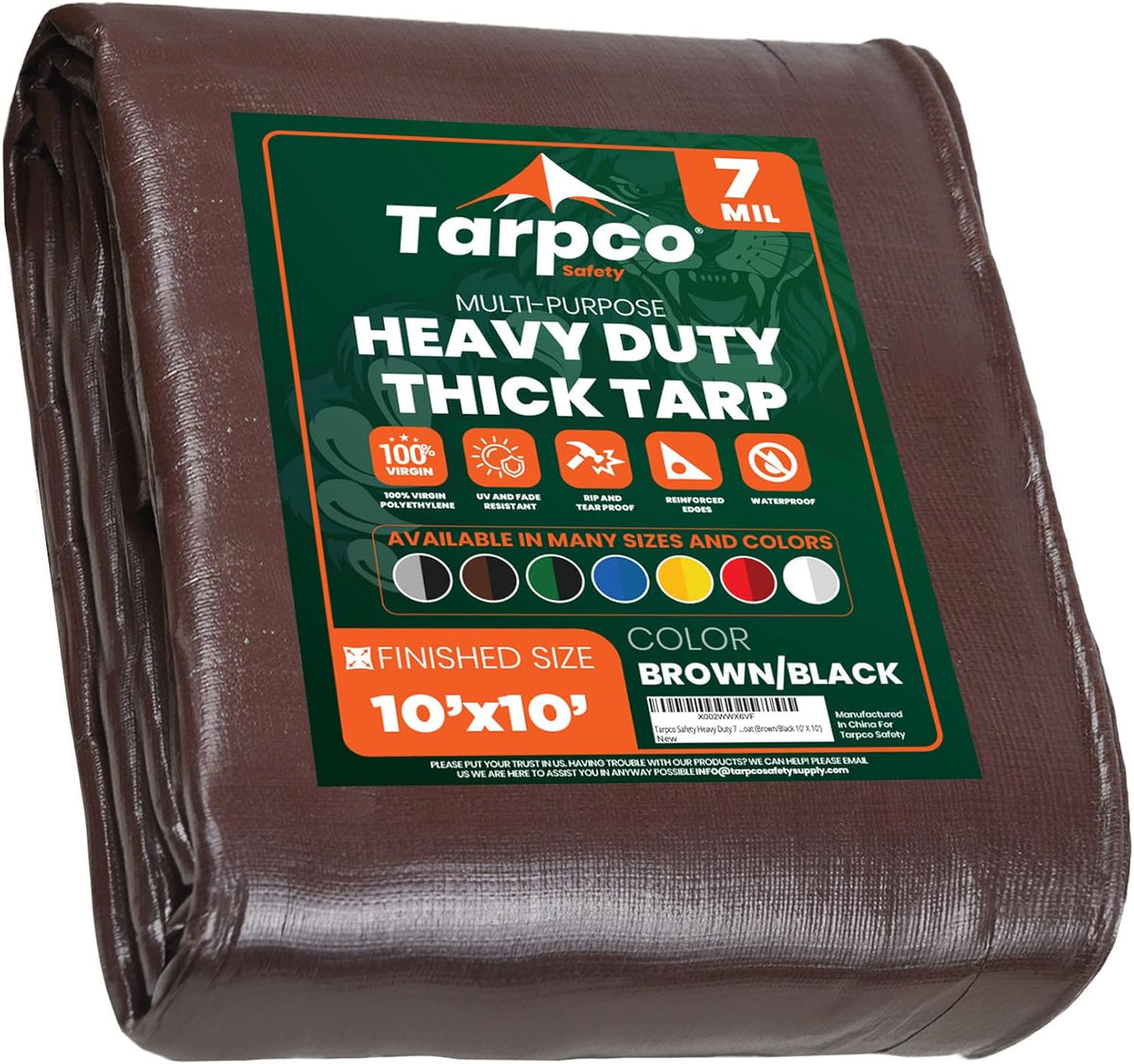 Heavy Duty 7 Mil Waterproof Poly Tarp Cover 8' X 10' G5988