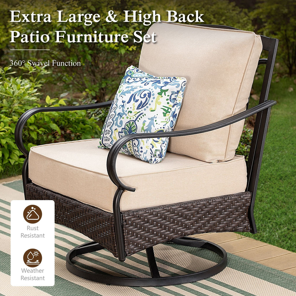 4 Piece Metal Patio Conversation Sofa Set V44832