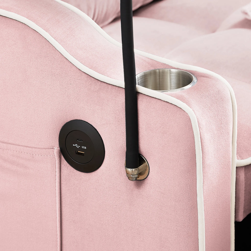 Pink Convertible Sleeper Sofa Chair Bed E34771