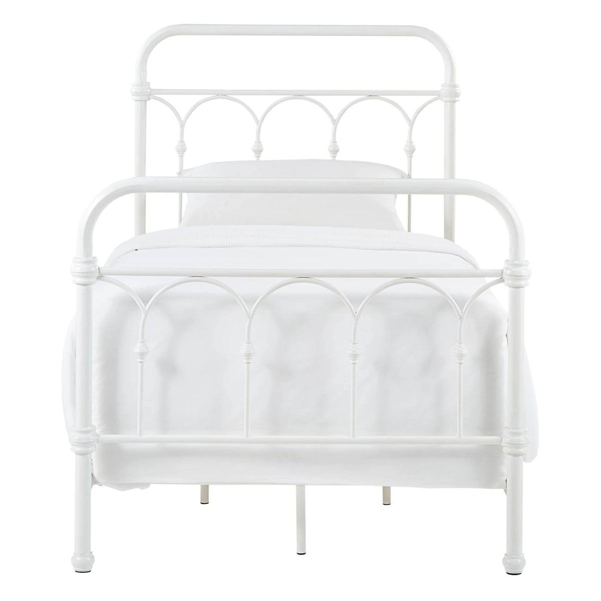 Antique White Metal Bed Y558990