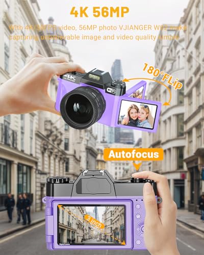 4K 56MP Digital Camera with WiFi Flip Screen B728155