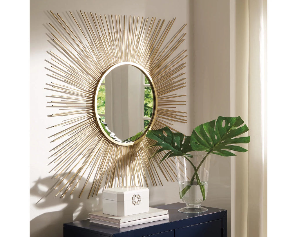 Contemporary Accent Mirror Gold Finish C55307