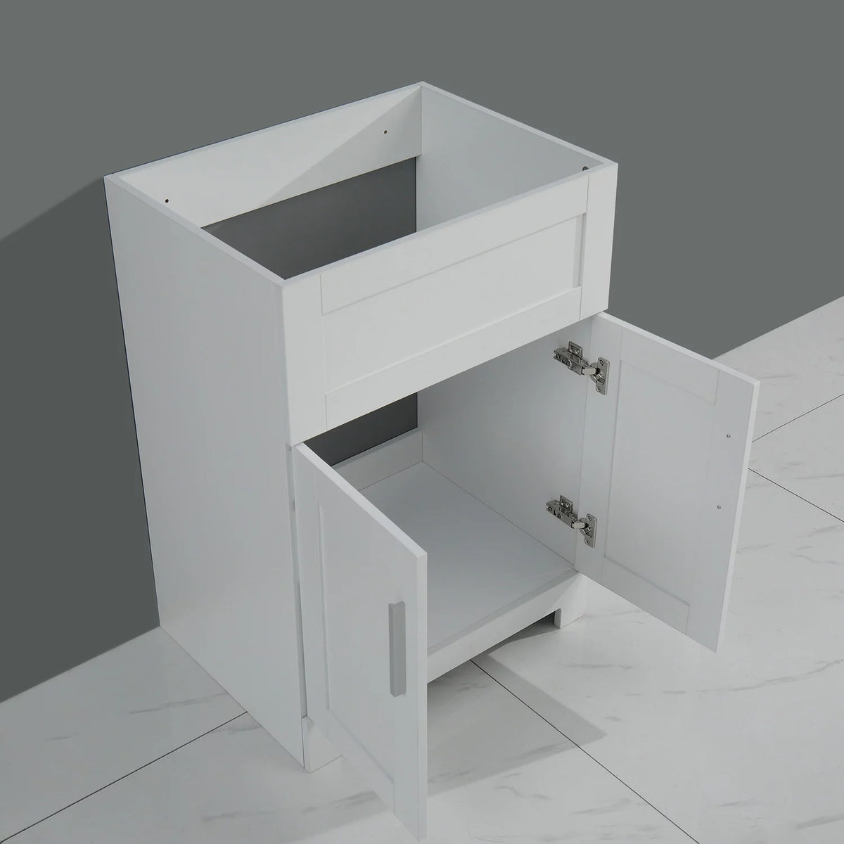 24in White Laundry Tub Cabinet with Stainless Steel Combo P925