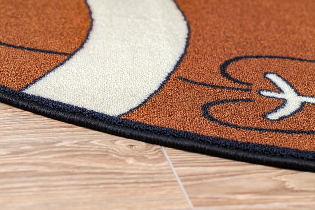Rust Football Shape Area Rug B427356