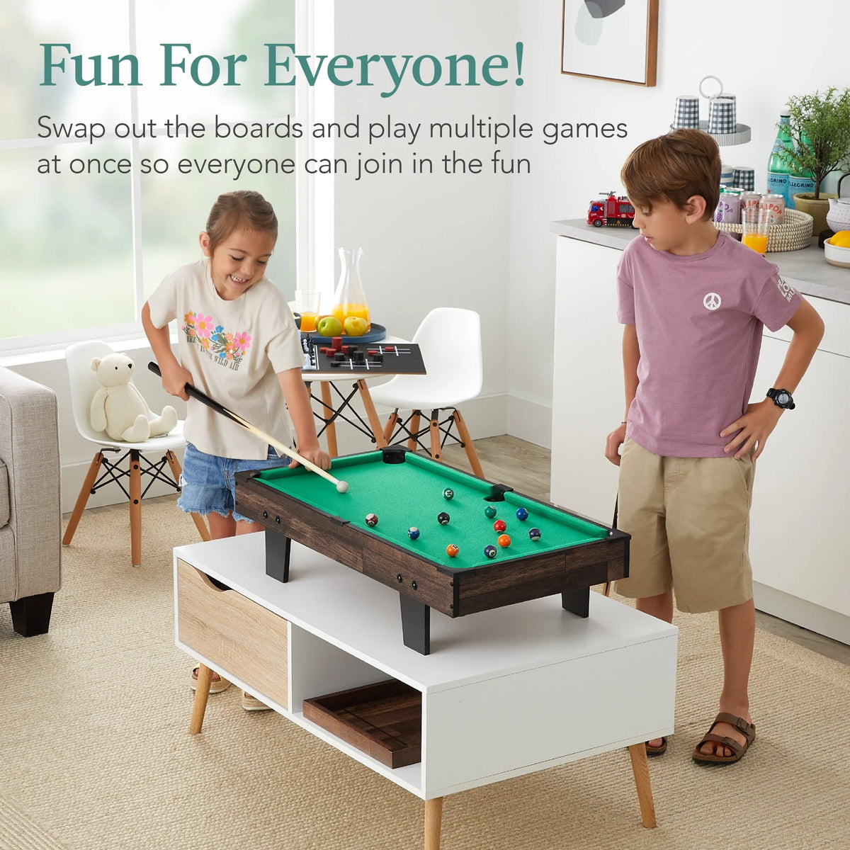 11-in-1 Kids Combo Game Set with Ping Pong Foosball Air Hockey J146