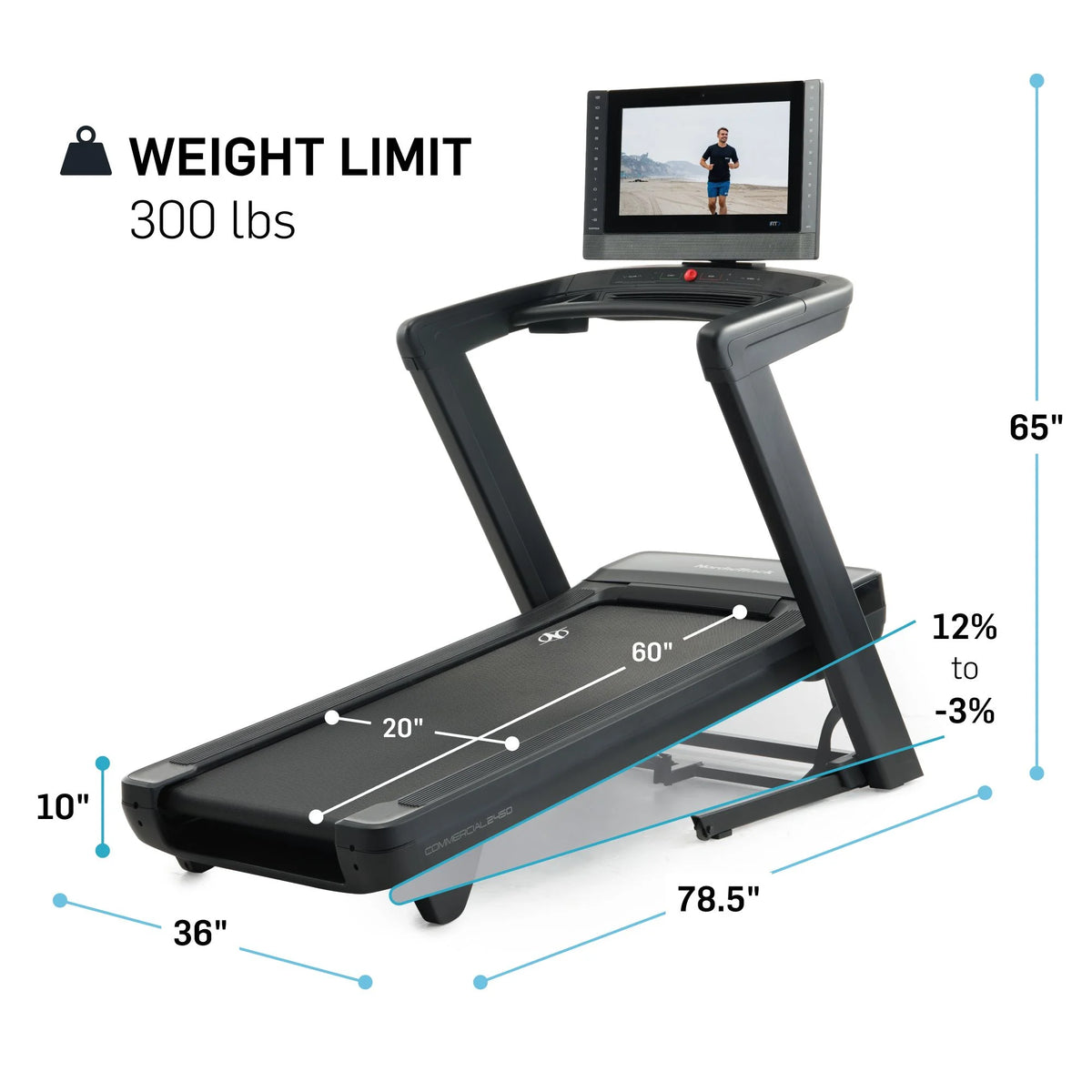 Treadmill with 22” Pivoting Touchscreen T40558