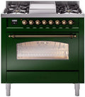 36 Dual Fuel Natural Gas Range Emerald Green F798201