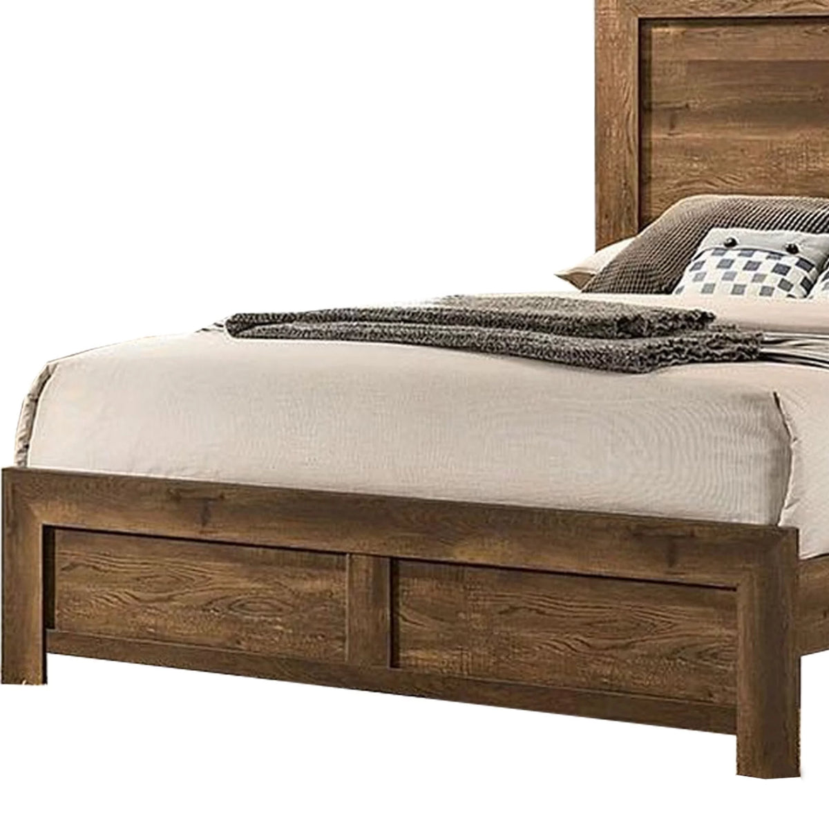 Wooden Queen Bed with Grain Details N2828