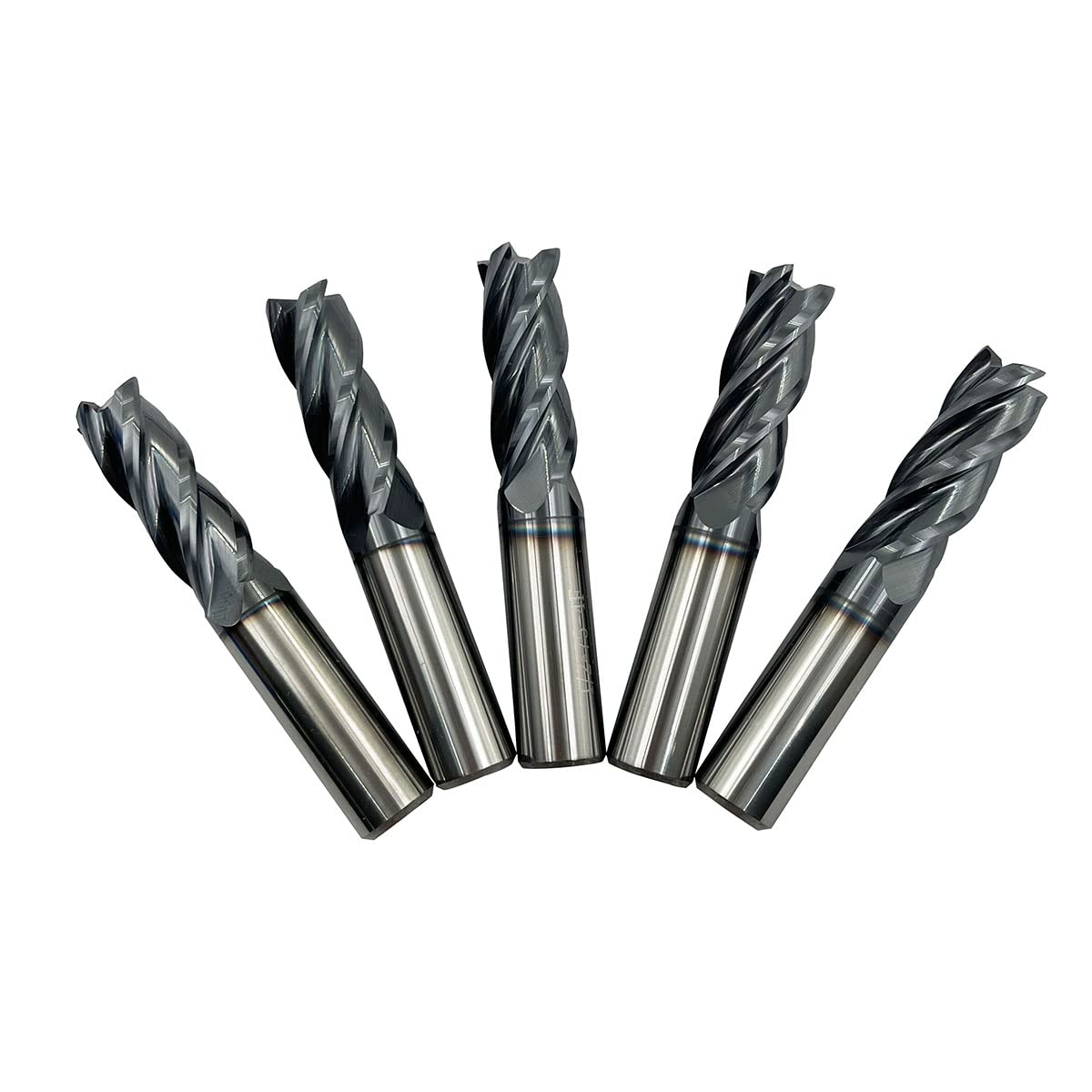 1/2 Carbide Square End Mill Bits Set 4 Flute AlTiN Coating Y746