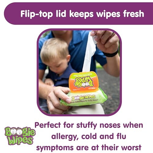 Saline Nose Wipes for Baby & Kids Unscented 30 Count Pack of 3 V179