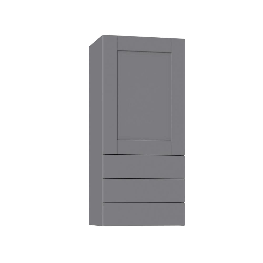 18 in. x 40 in. x 14 in. Wall Cabinet with Three 5 in. Drawers in Gray G147
