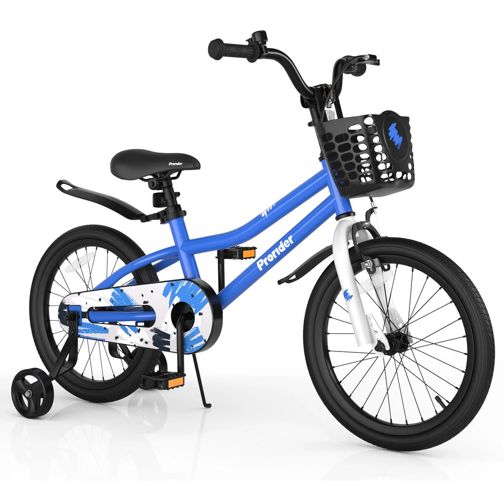18'' Kid's Bike with Training Wheels & Basket D2661